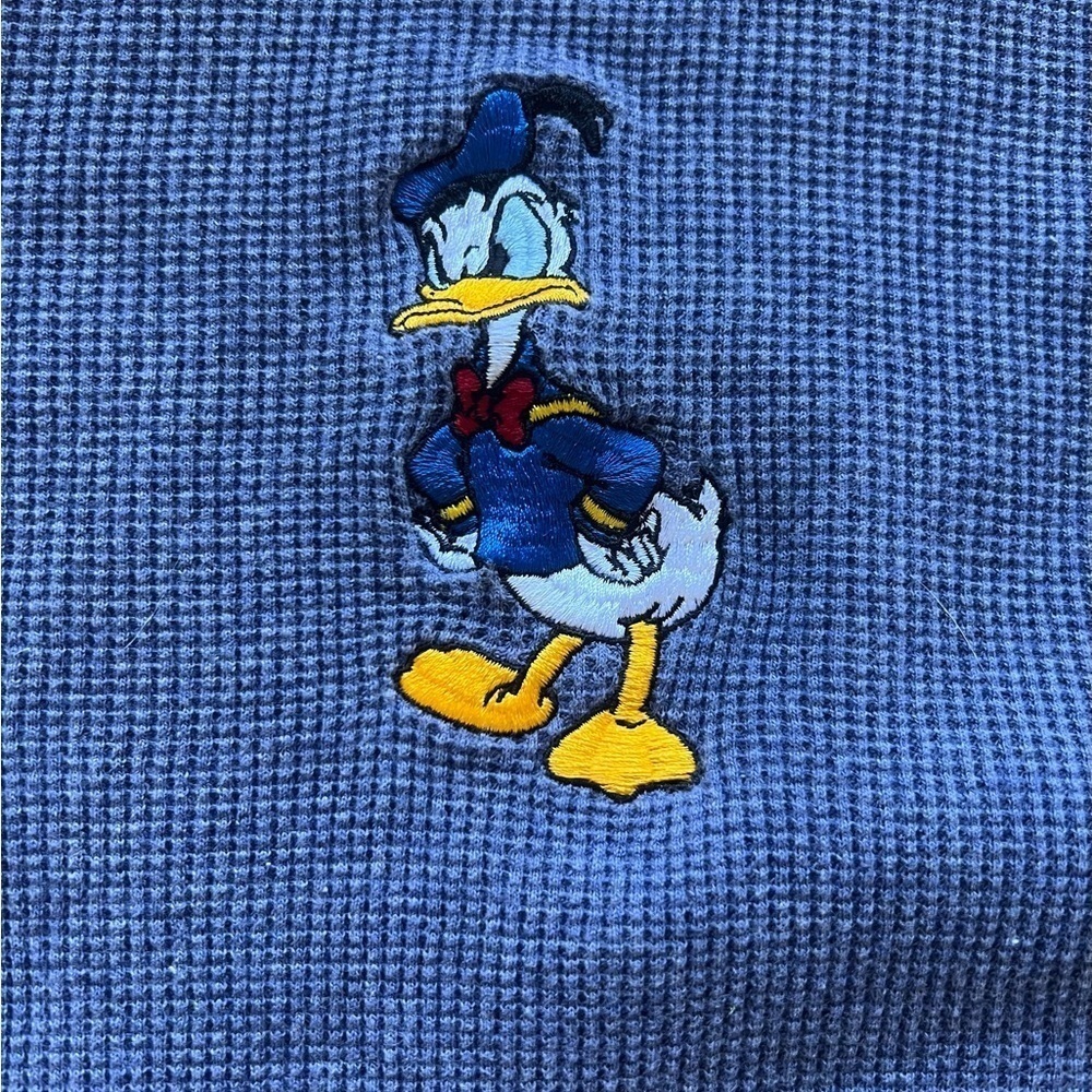 Vtg Disney Store Donald Duck Thermal Men's Size 2XL Blue 100% Cotton (B4) - Picture 3 of 6